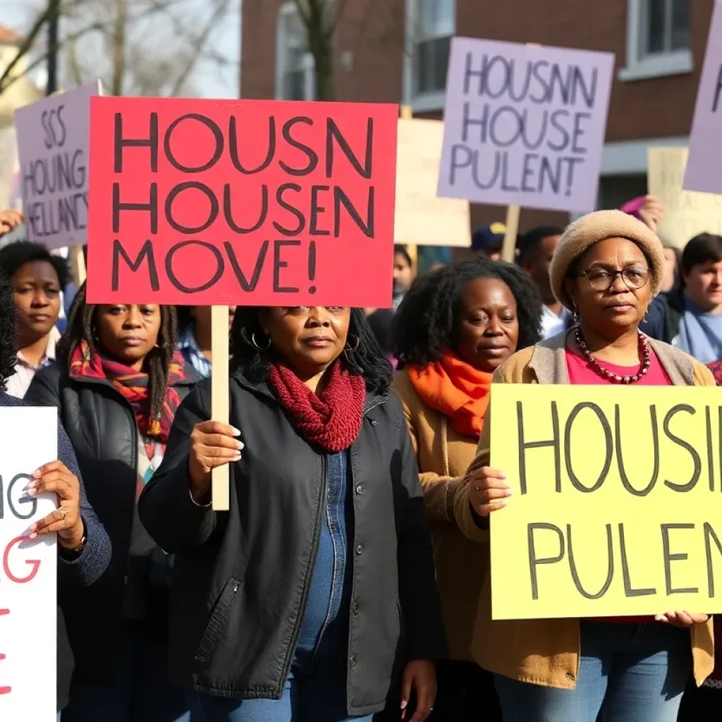 Residents of Austin protesting against redevelopment