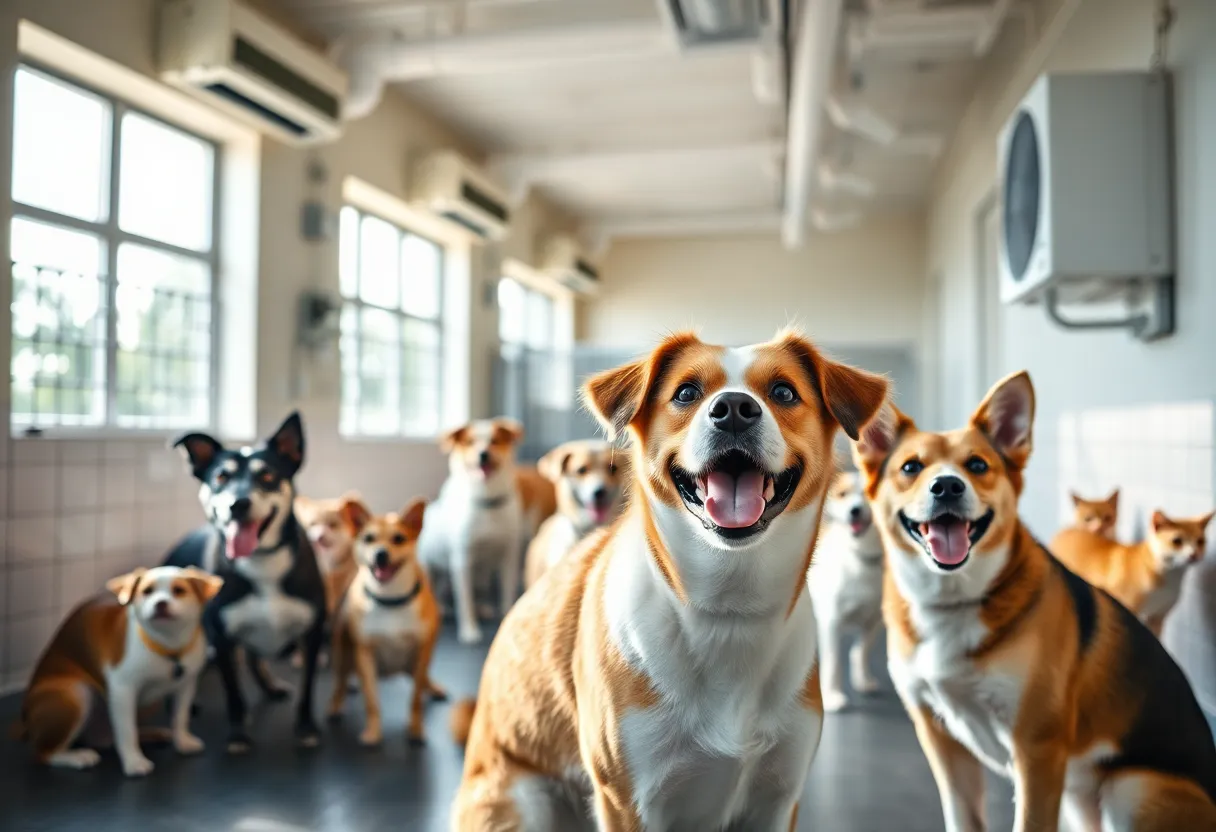 Texas Humane Heroes animal shelter with new air conditioning units